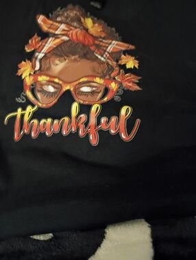 Thankful Fall Graphic Tee - Black with Orange Accents